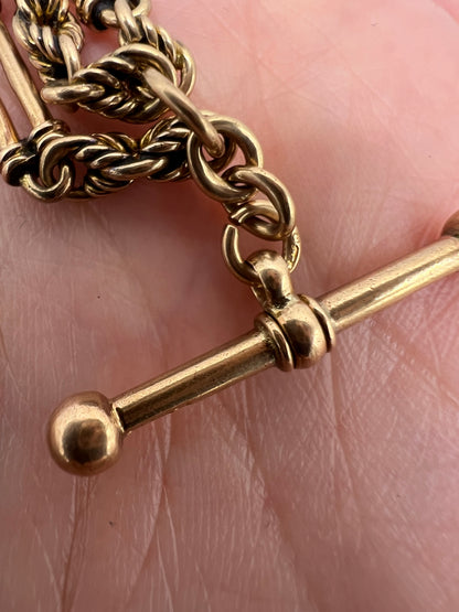 RESERVED - Please enquire for price - Fancy Paperclip Link Rose Gold Albert Chain