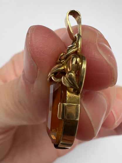 Reserved - please enquire Gold Arts & Crafts Topaz Pendant
