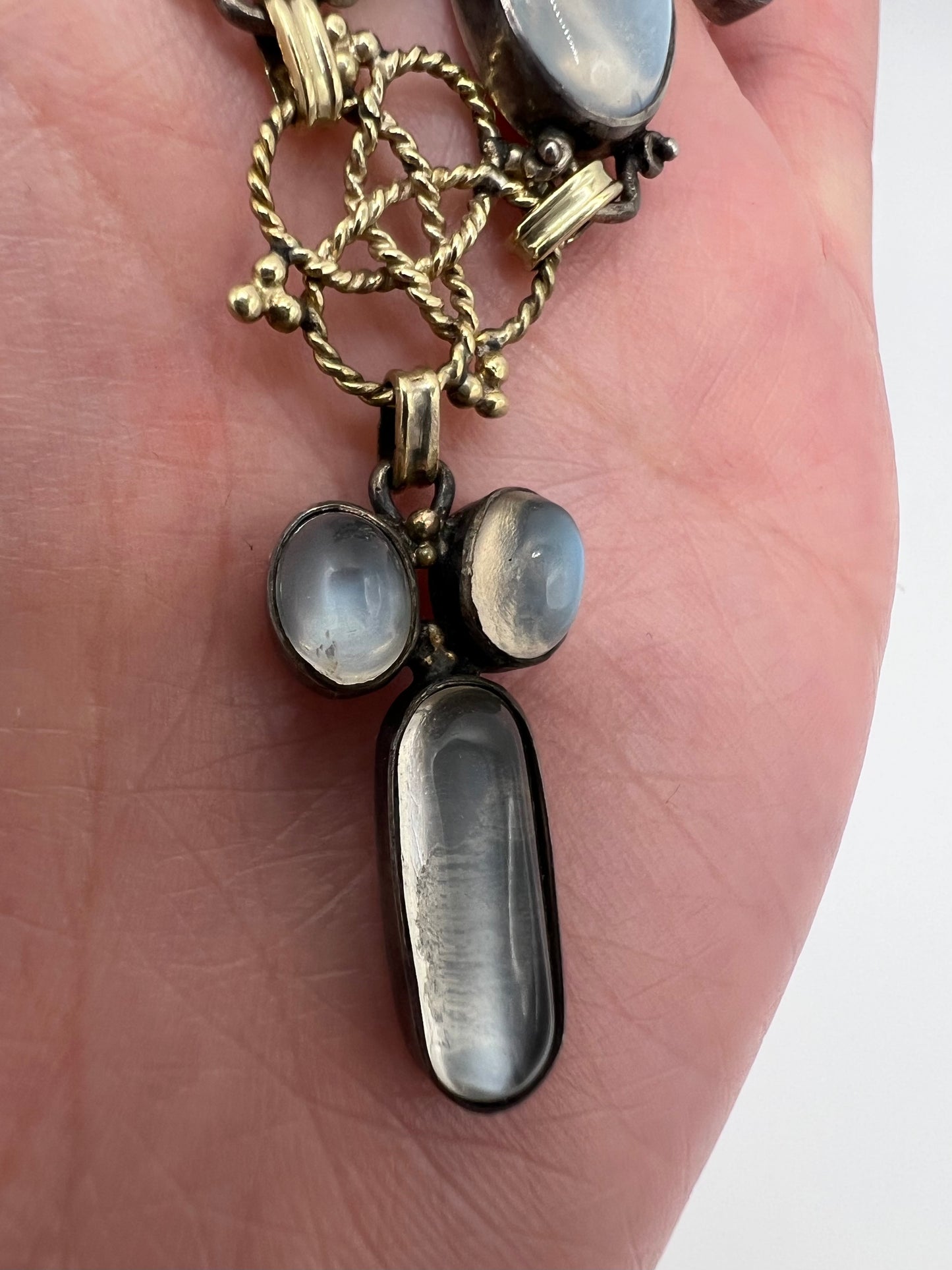 RESERVED Please enquire - Artificer's Guild Silver Moonstone Arts & Crafts Necklace