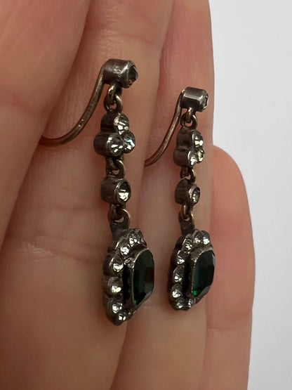 Super Sweet Edwardian Antique Paste Screw Back Earrings