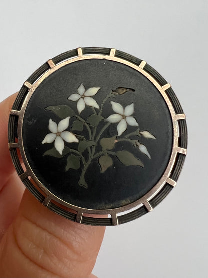 Italian Grand Tour Pietra Dura Lilly Of The Valley Brooch