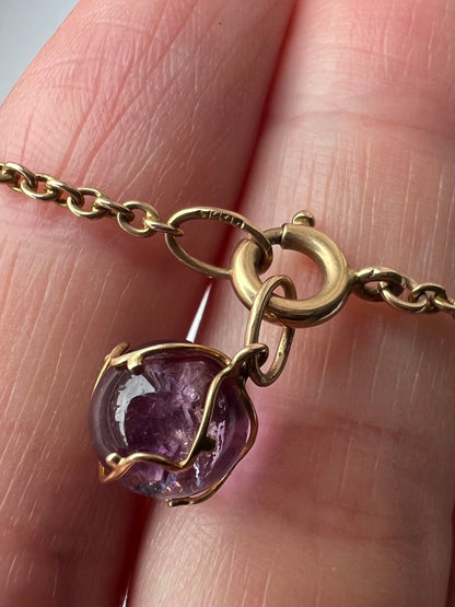 Liberty Dainty Amethyst Pearl Rose Gold Bracelet with detachable pendant