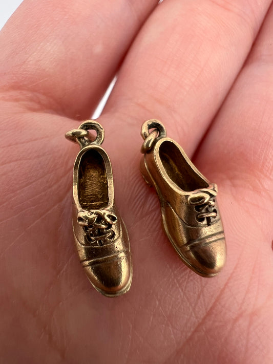 A Tiny Pair of Gold Shoes For Earrings or Charm Pendant
