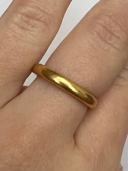 Vintage 22ct Gold Donut Wedding Band Ring 1965 Charles Green & Sons
