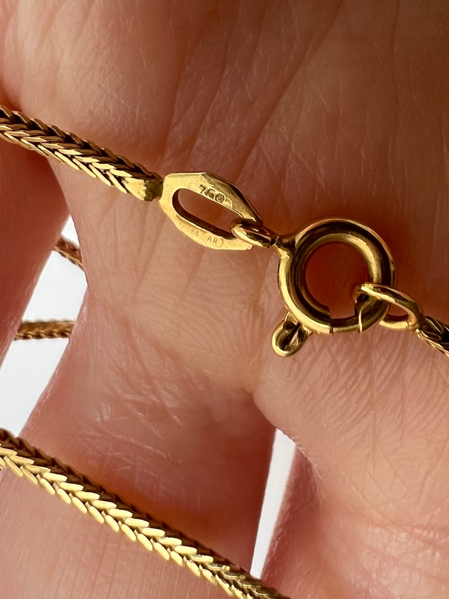 Slinky 19.5" Solid 18ct Gold Snake Fox Tail Chain