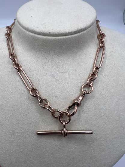 Please Enquire For Price - 9ct Rose Gold 30.78g 38cm Trombone Paperclip Link Chain