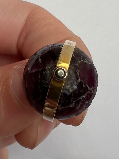 Blue John Derbyshire Feldspar Antique Gold Orb Talisman Pendant