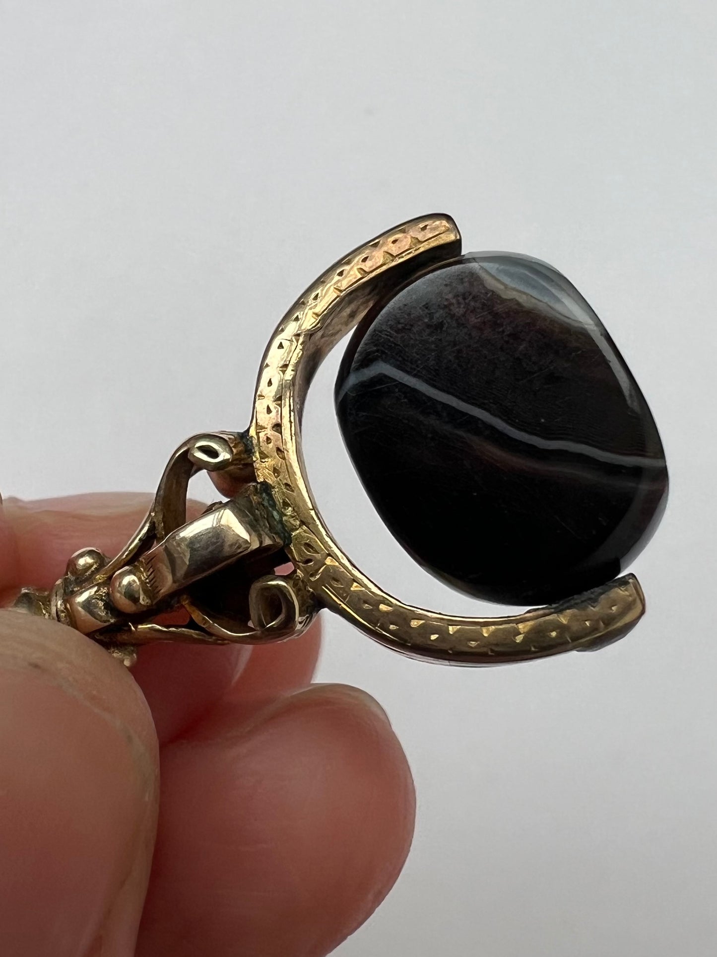 Antique 9ct Gold Fob Spinner Pendant