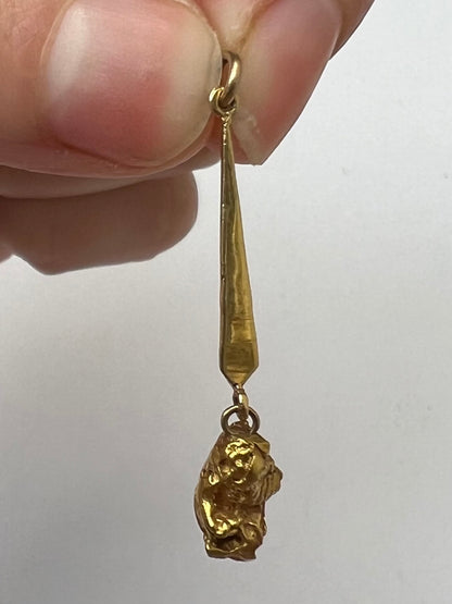 Victorian Goldrush Natural Gold Nugget Set Earrings and Pendant. Reserved- please enquire