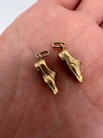 A Tiny Pair of Gold Shoes For Earrings or Charm Pendant