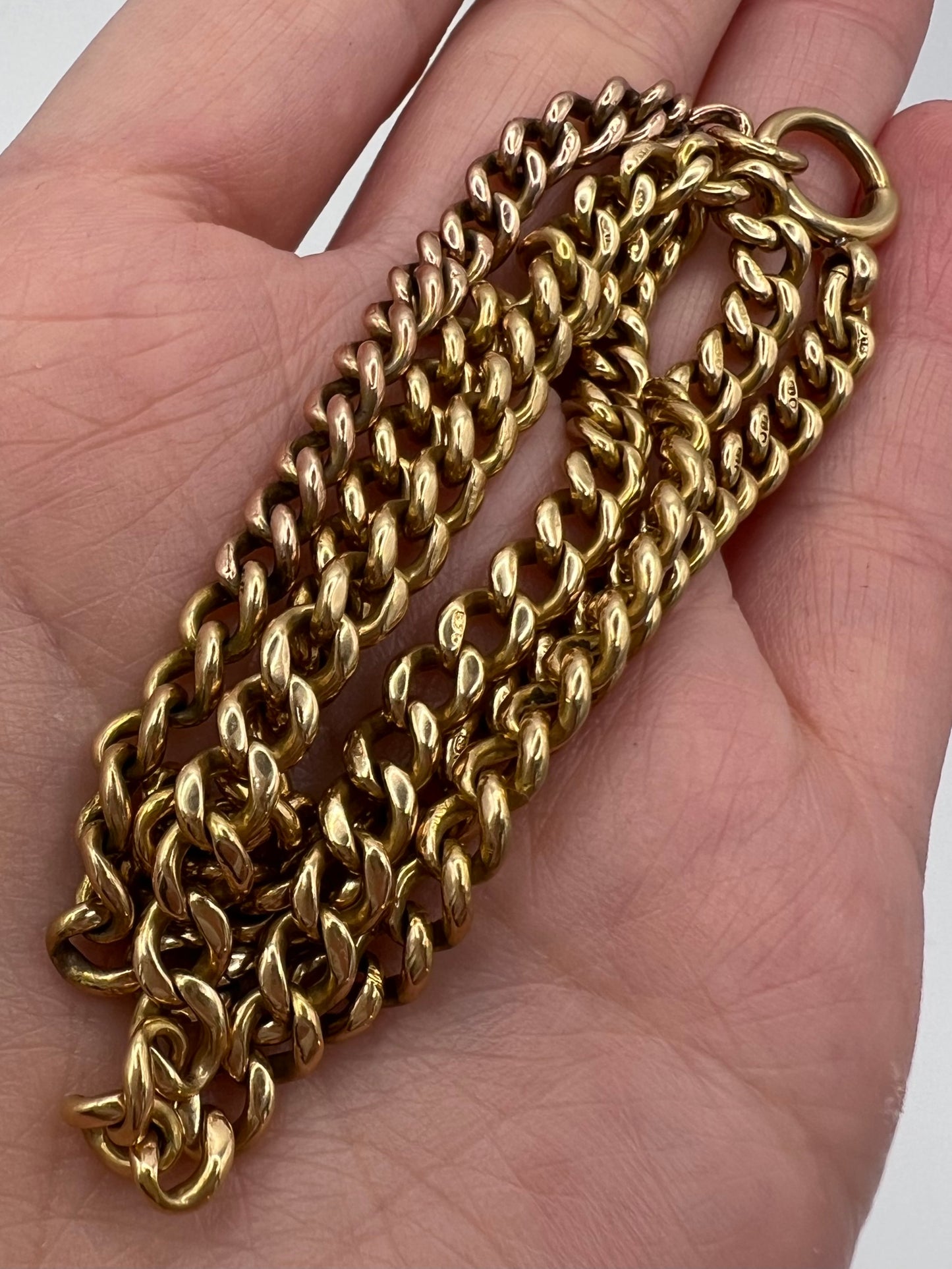 Rare 18.5" Solid 18ct Gold Curb Link Albert Chain PLEASE ASK FOR PRICE
