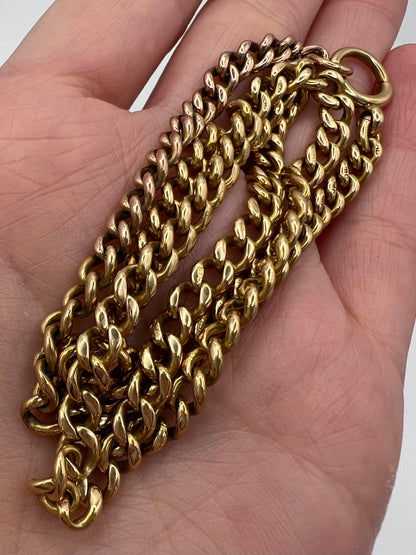 Rare 18.5" Solid 18ct Gold Curb Link Albert Chain PLEASE ASK FOR PRICE