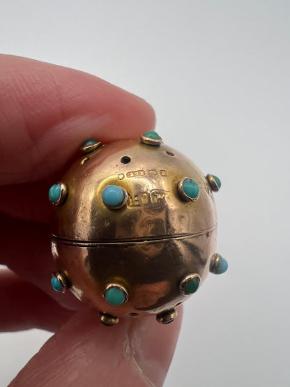 Antique Sputnik Gold Opening Vinaigrette Locket Pendant