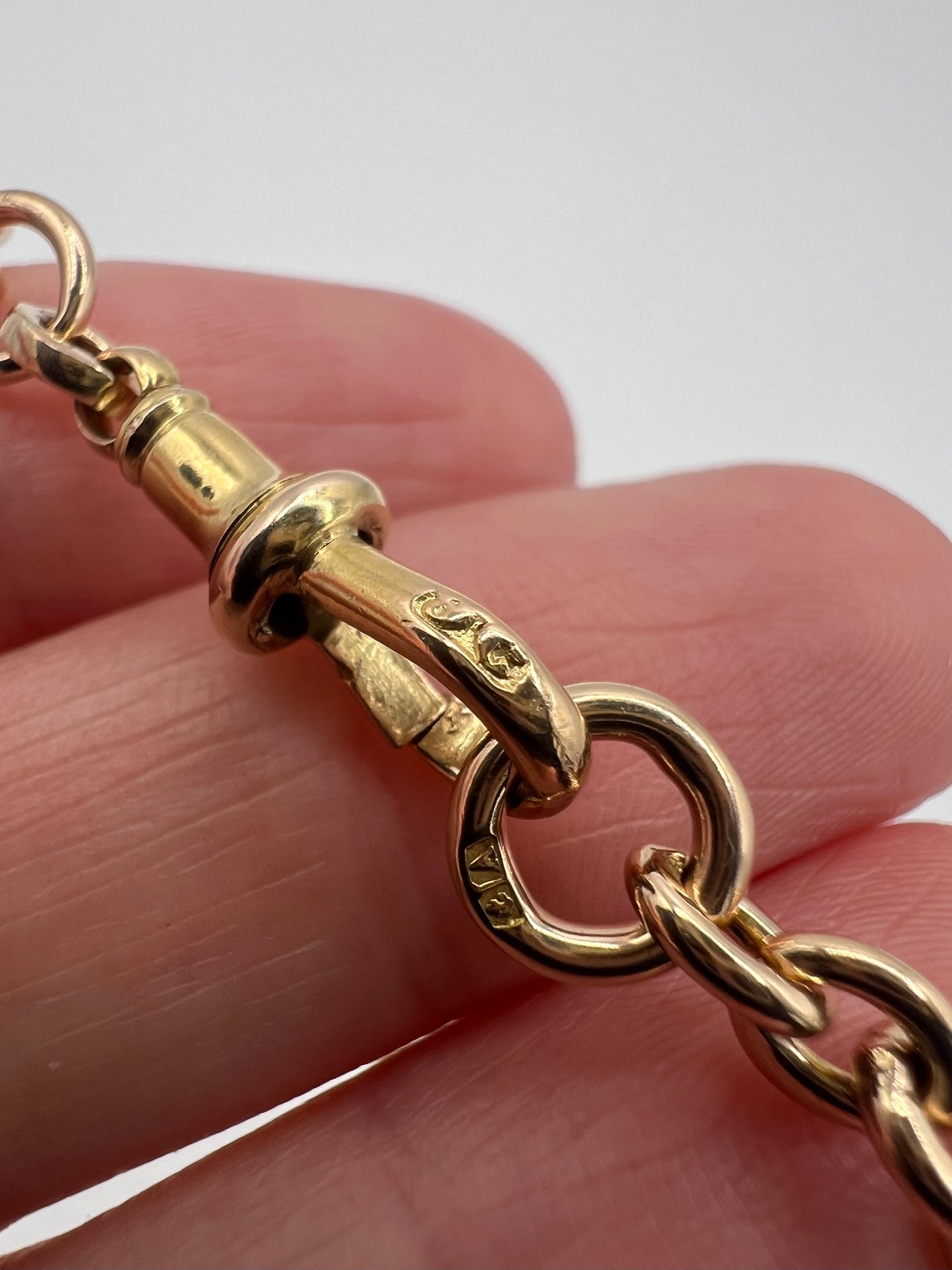 RESERVED - Please Enquire For Price - Fancy Trombone Fetter Link Albert Chain Necklace