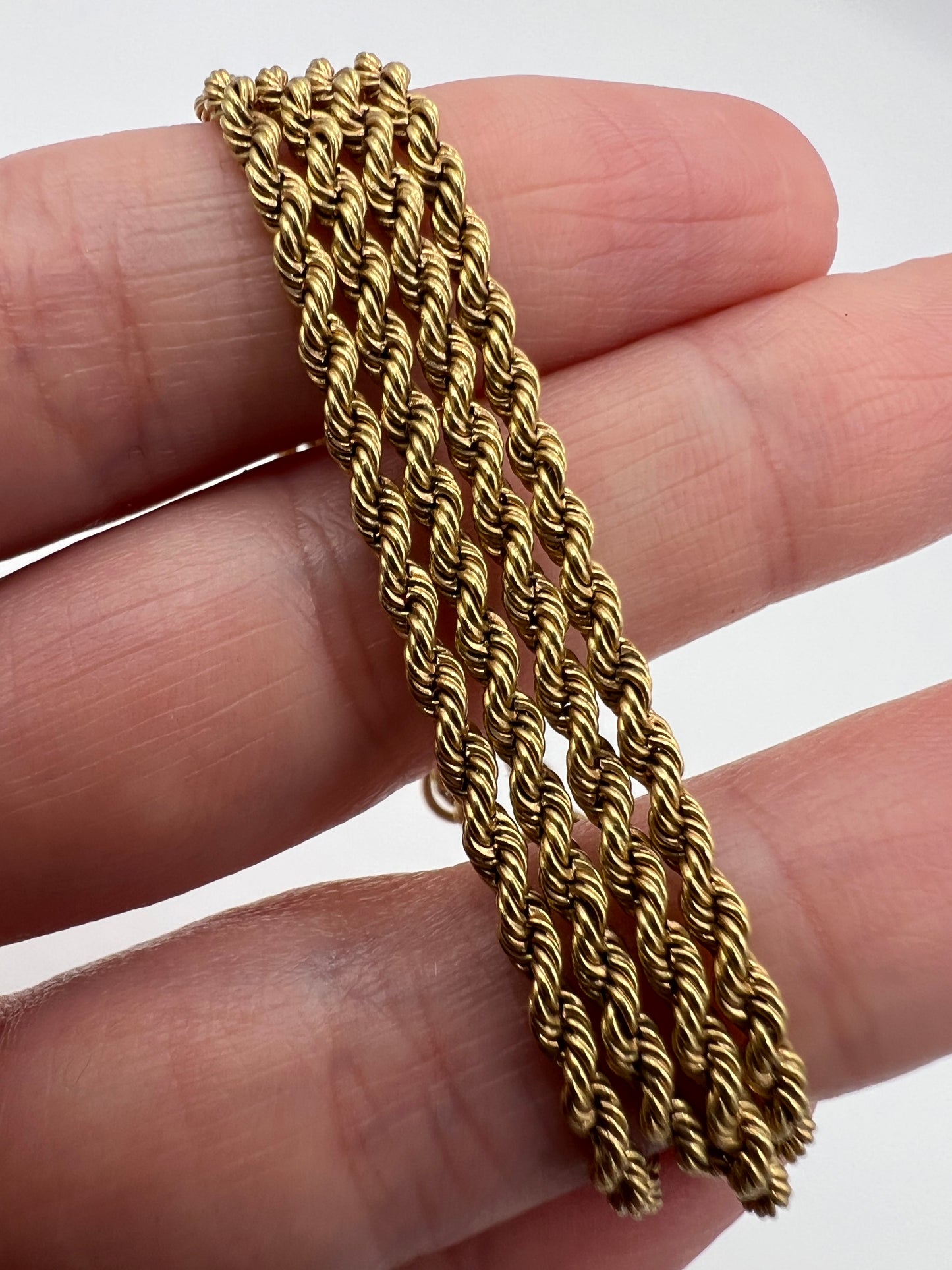 Solid 18ct Gold Rope Twist 16.5" Chain 13.36g