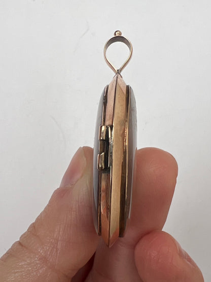 Regency Portrait Georgian Rose Gold Locket Pendant