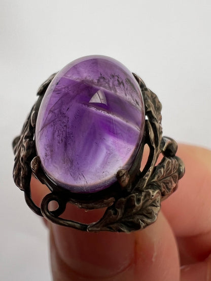 Arts & Crafts Silver Amethyst Ring