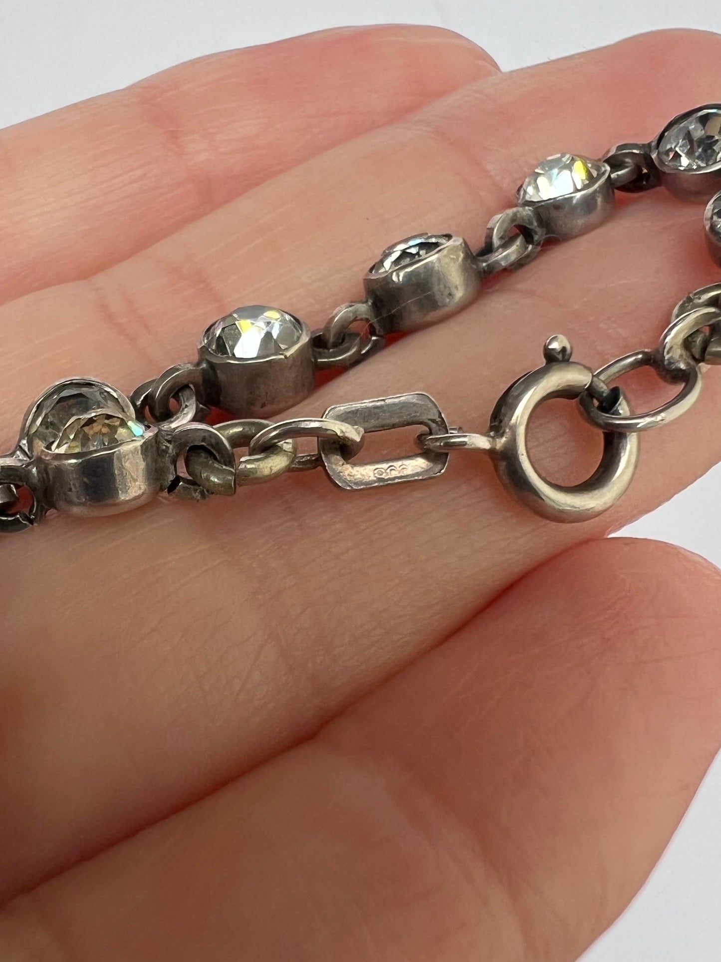 French Antique Silver Paste Necklace