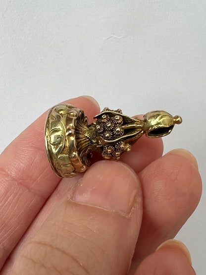 Georgian Multi Coloured Gold Bird Intaglio Fob Seal Pendant