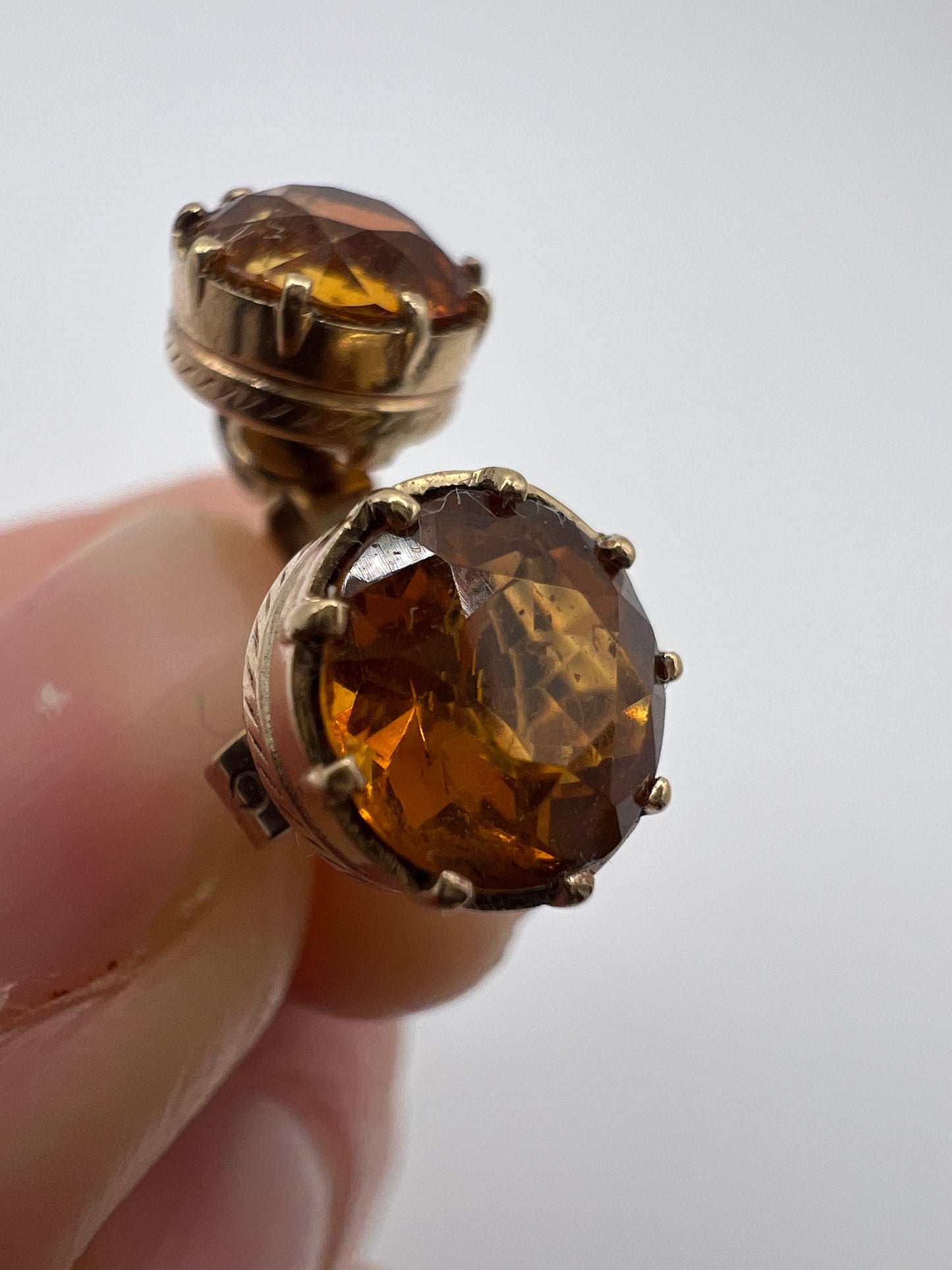 Scottish Cairngorm Gold Citrine Stud Earrings