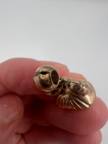 Tiny Georgian Coral Rose Gold Cased Fob Pendant
