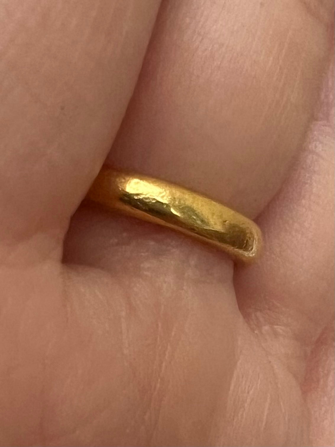 Vintage 22ct Gold Donut Wedding Band Ring 1965 Charles Green & Sons