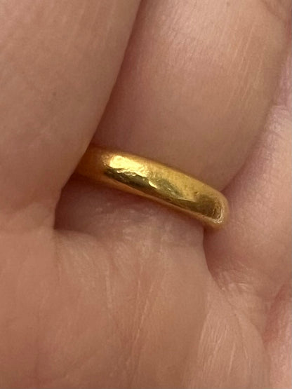 Vintage 22ct Gold Donut Wedding Band Ring 1965 Charles Green & Sons