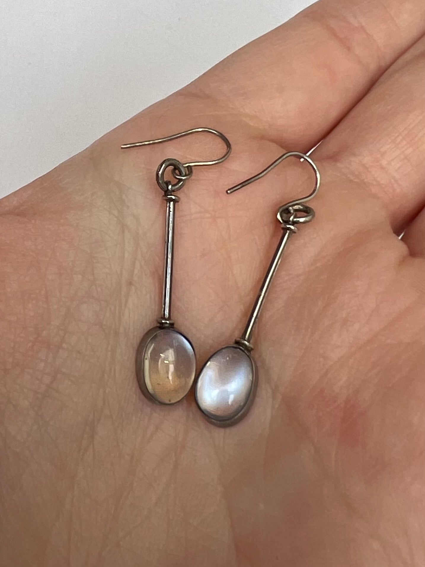 Arts & Crafts Moonstone Drop Earrings