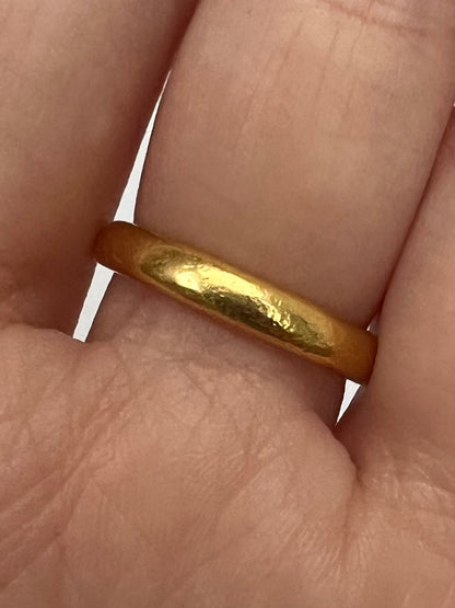 Vintage 22ct Gold Donut Wedding Band Ring 1965 Charles Green & Sons