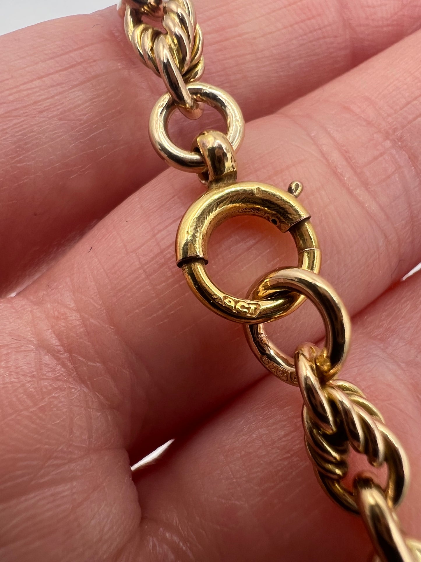 RESERVED - Please Contact for Price - Antique 9ct Gold Albert Fancy Link Bracelet