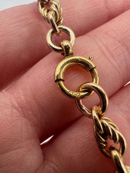 RESERVED - Please Contact for Price - Antique 9ct Gold Albert Fancy Link Bracelet