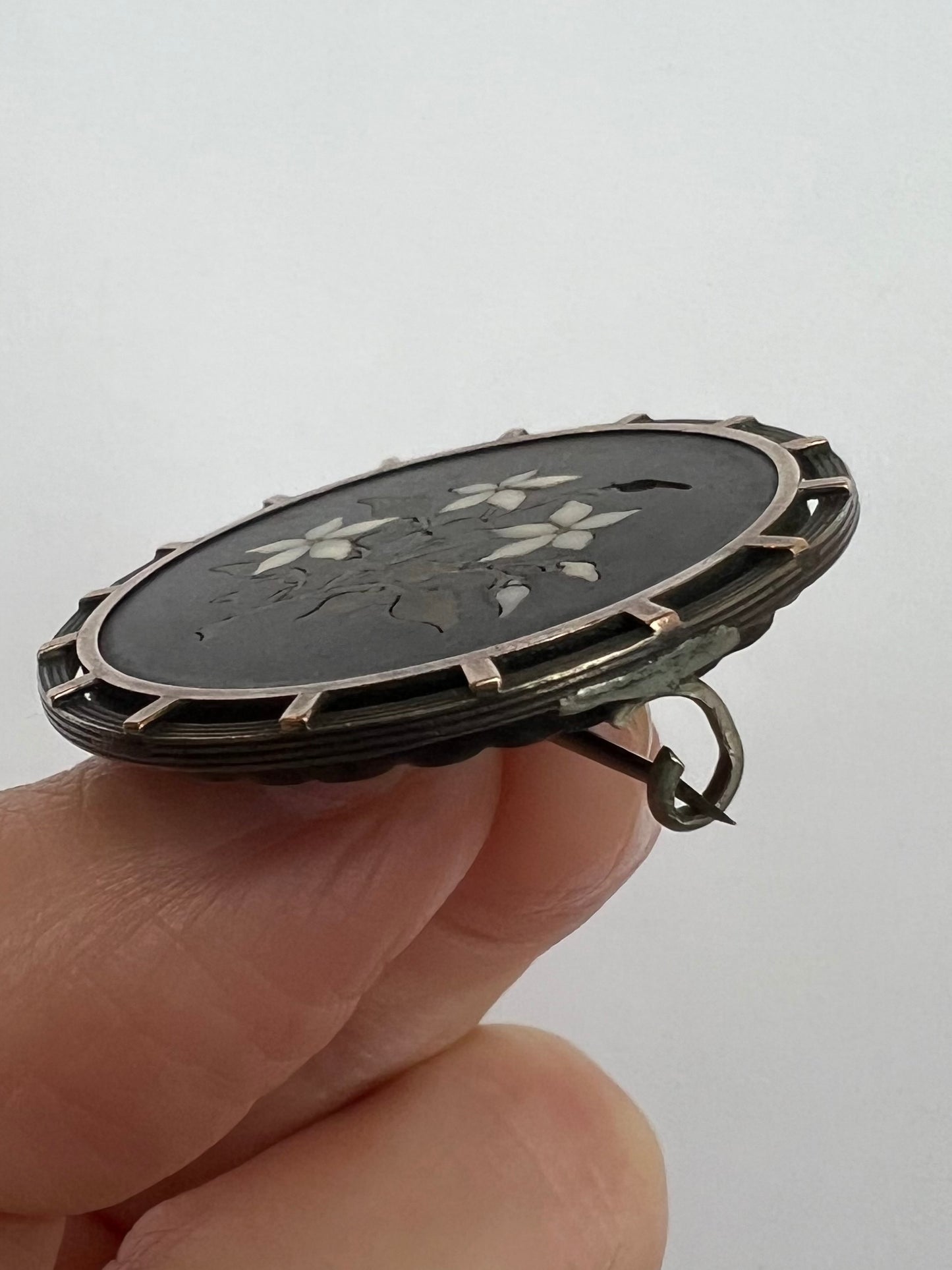 Italian Grand Tour Pietra Dura Lilly Of The Valley Brooch