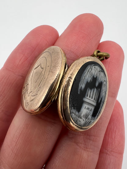 Classical Georgian Gold Enamel IMO Memorial Locket