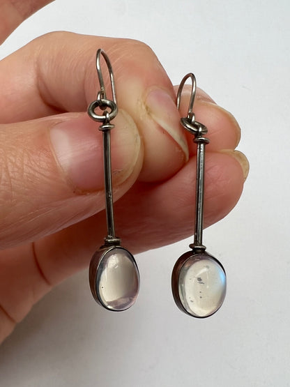 Arts & Crafts Moonstone Drop Earrings