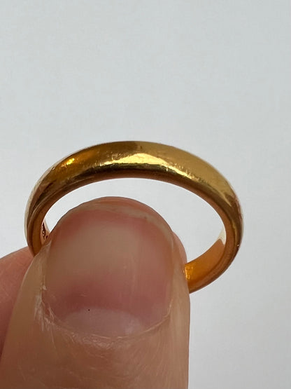 1856 Heavy Antique 22ct Gold Wedding Band Ring Size 7.5 / P