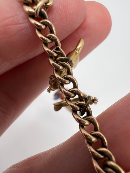 Gold Charm Bracelet With Many Unusual and Rare Charms
