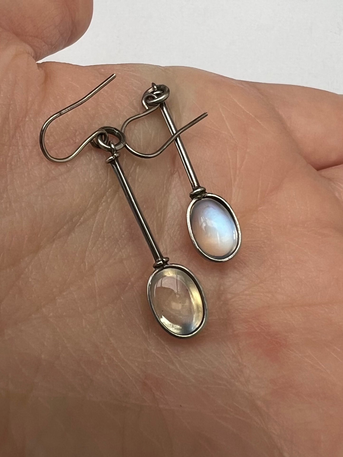 Arts & Crafts Moonstone Drop Earrings
