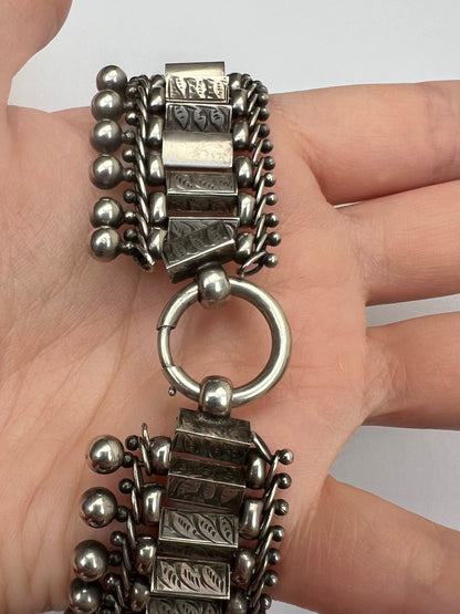 The Best Victorian Silver Collar Gothic Book Chain Necklace