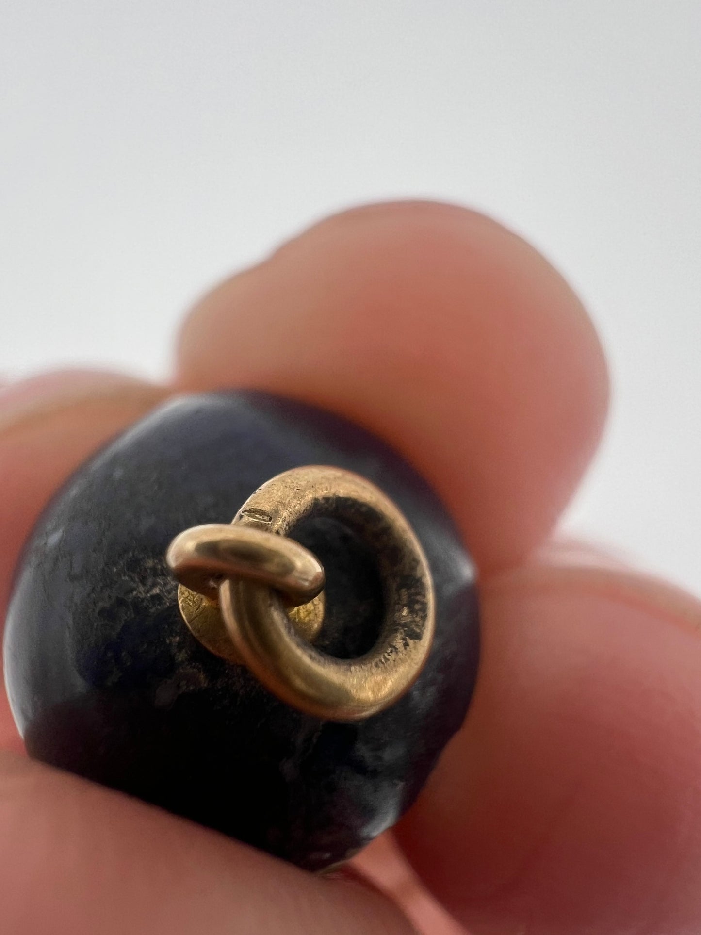 Lapis Lazuli and Rock Crystal Quartz Blue Orb Charm Art Deco Pendant