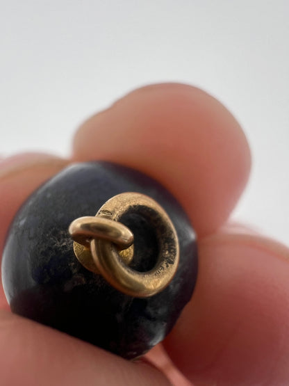 Lapis Lazuli and Rock Crystal Quartz Blue Orb Charm Art Deco Pendant