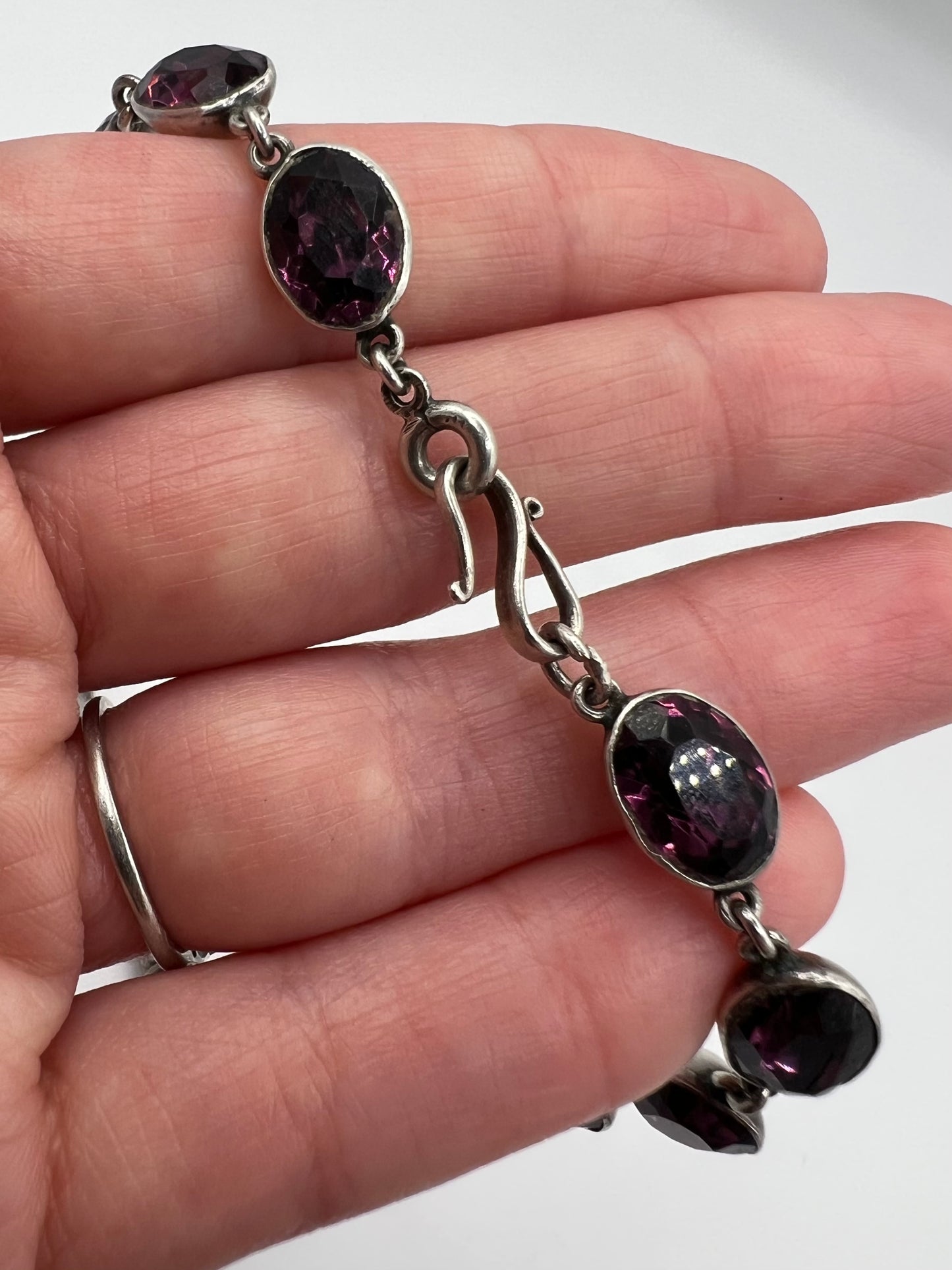 Georgian Paste Amethyst And Silver Riviere Necklace