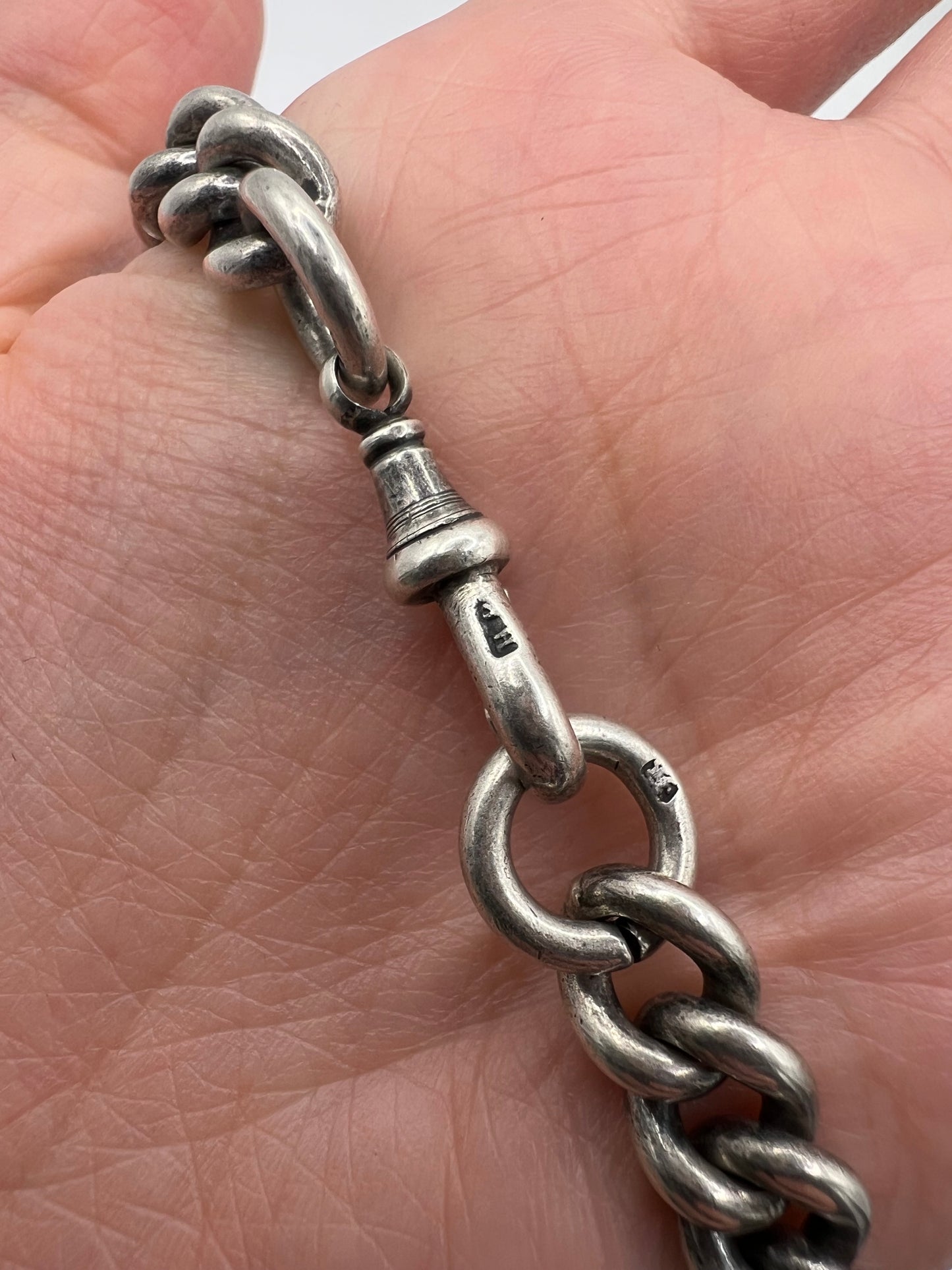 Very Heavy Chunky Curb Link Antique Silver Biker Chain