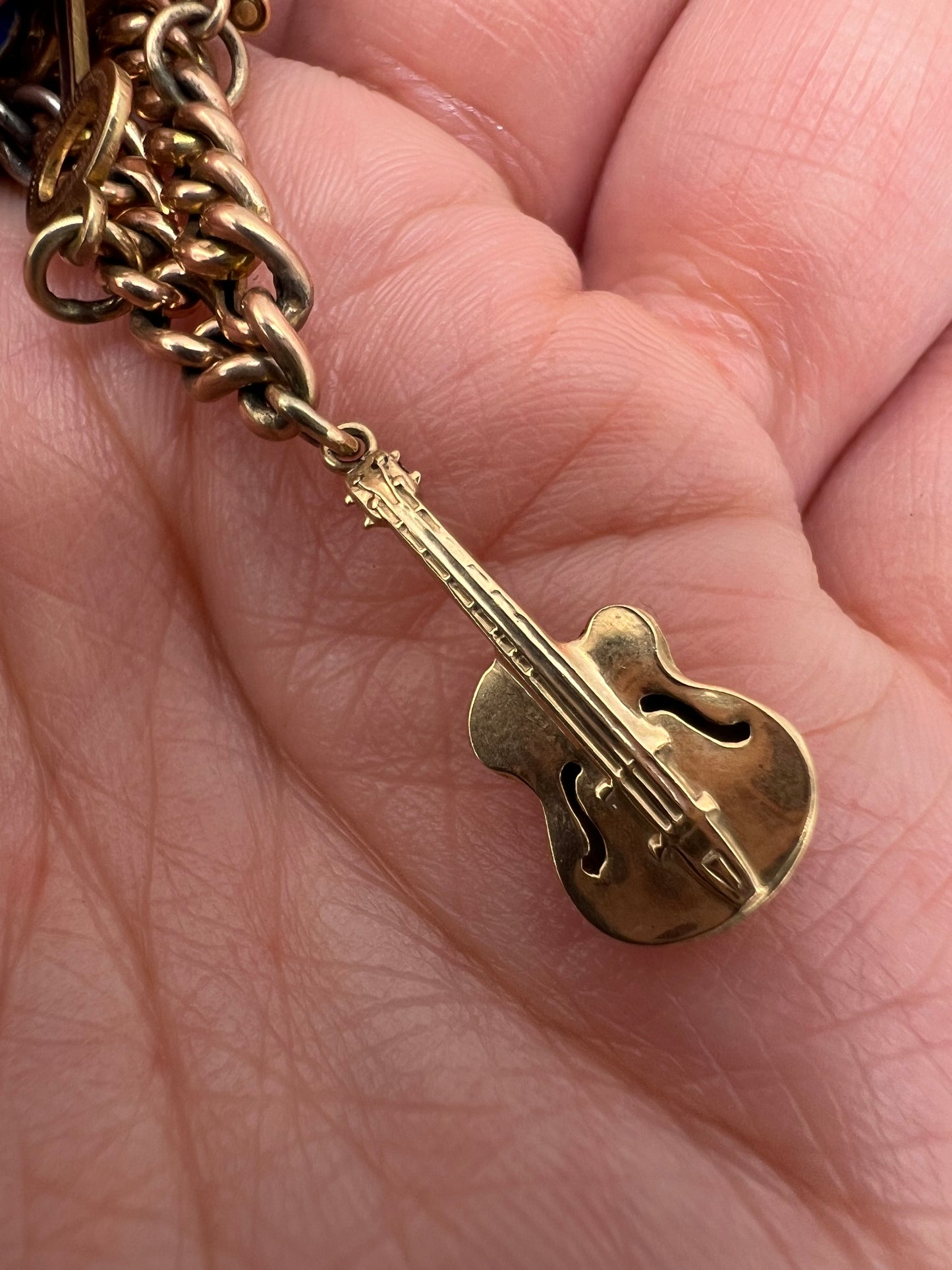 Gold Charm Bracelet With Many Unusual and Rare Charms
