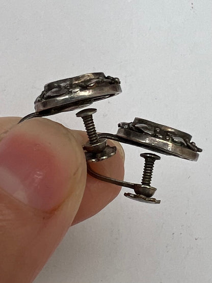 Arts and Crafts Opal Doublet Screw Back Earrings - Please enquire