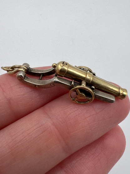 Vintage Gold And Silver Canon Pendant For Arsenal Fans!