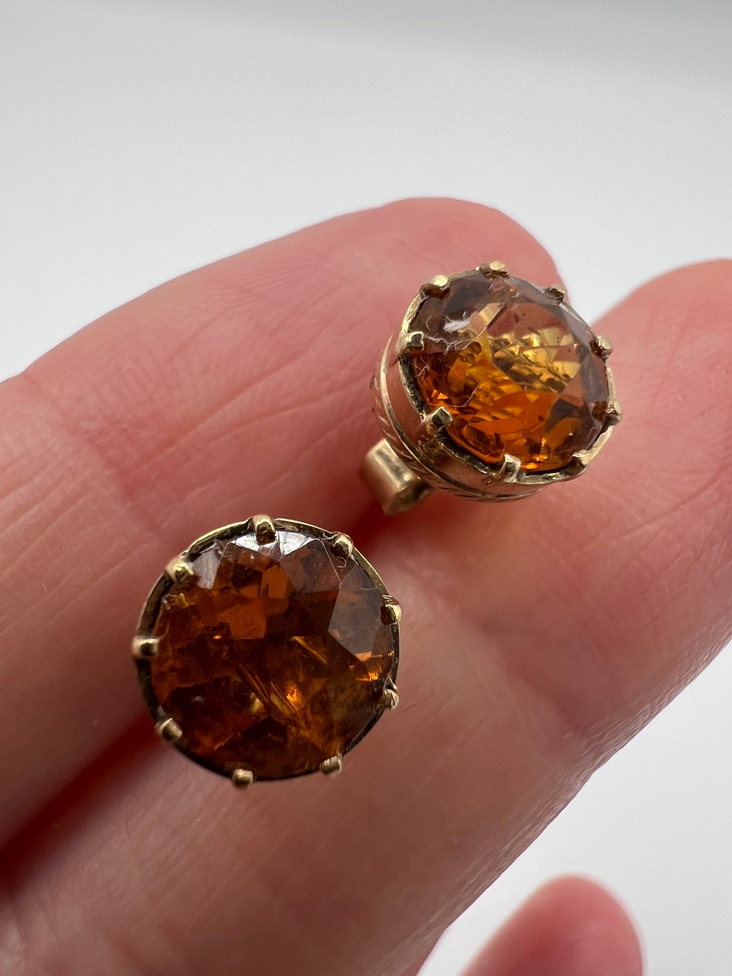 Scottish Cairngorm Gold Citrine Stud Earrings