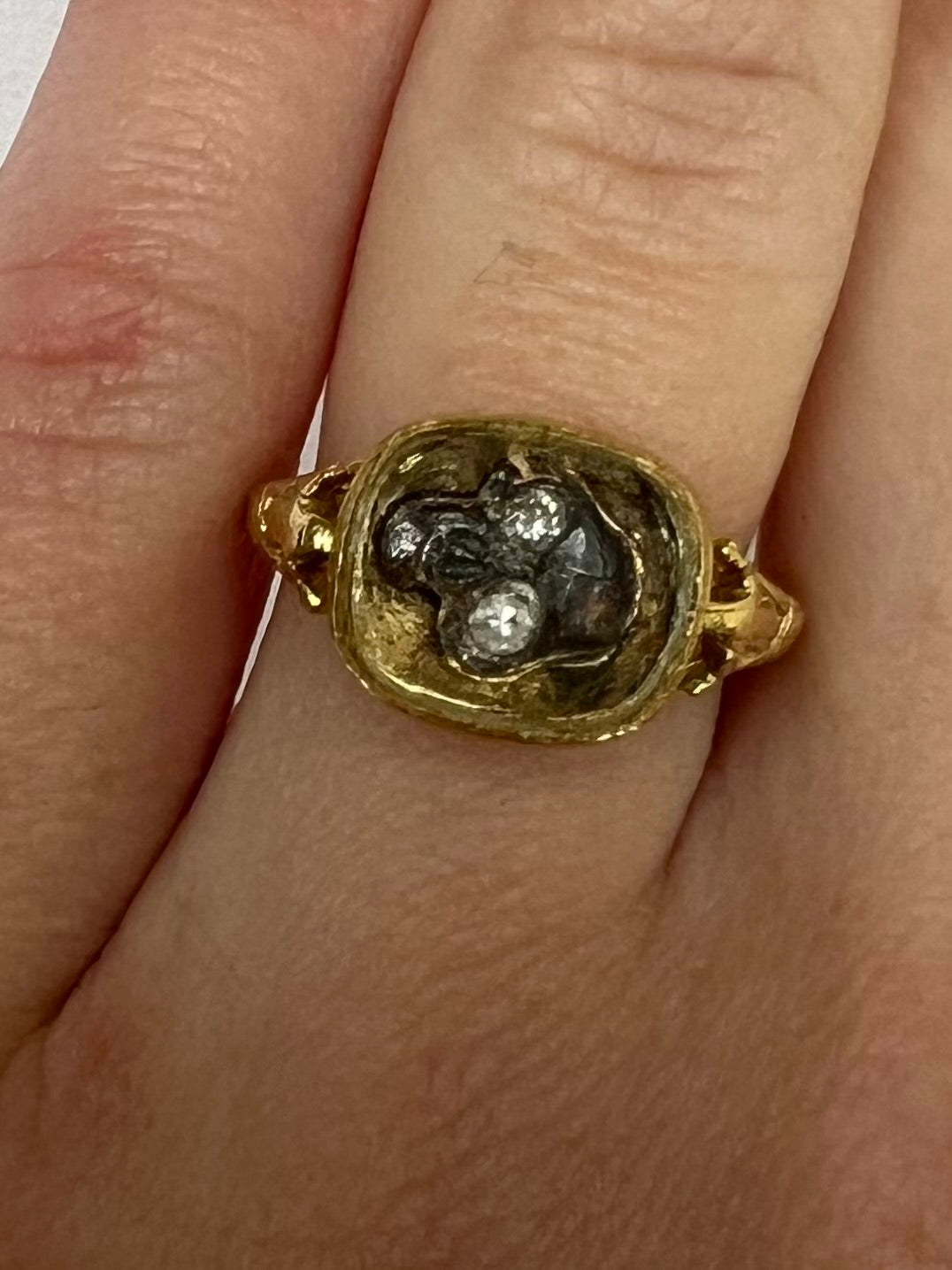 Regency Momento Mori Gold Skull Ring (likely modified from the original)