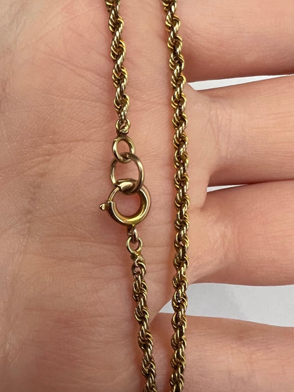 c1915 Turquoise & Gold Negligee Double Drop Pendant Necklace