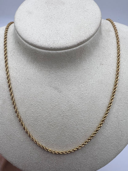 Solid 18ct Gold Rope Twist 16.5" Chain 13.36g