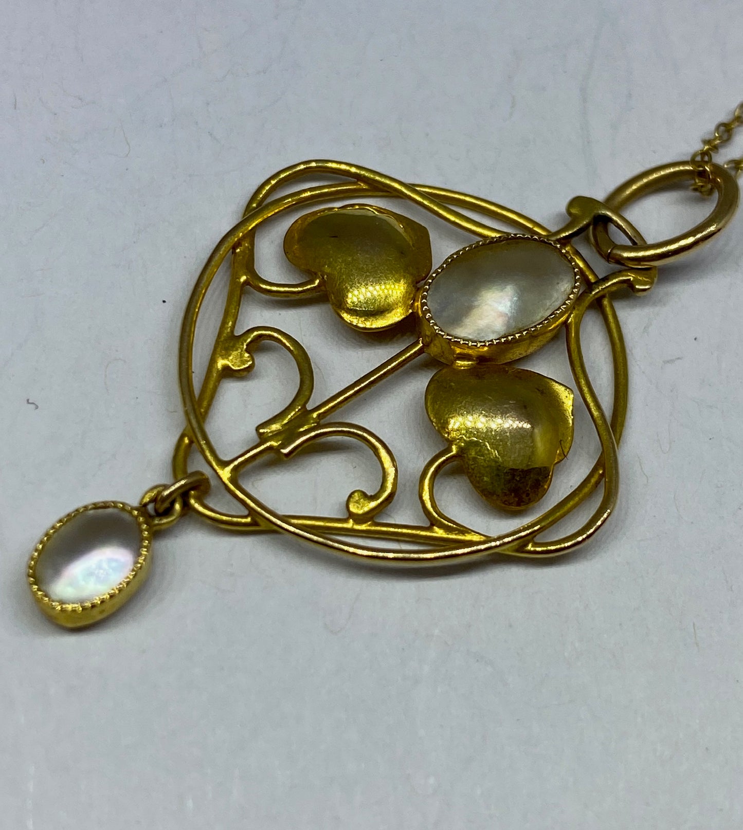 Murrle Bennett 15ct Gold Blister Pearl Arts & Crafts Gold Pendant